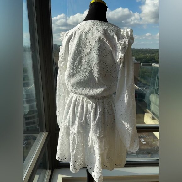 🆕 LILLY PULITZER 🧿 NWT Taviana Dress Resort White Circle Bloom Eyelet - Sz 12 - Picture 8 of 16